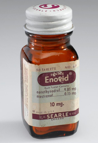 Enovid Contraceptive Pill Bottle