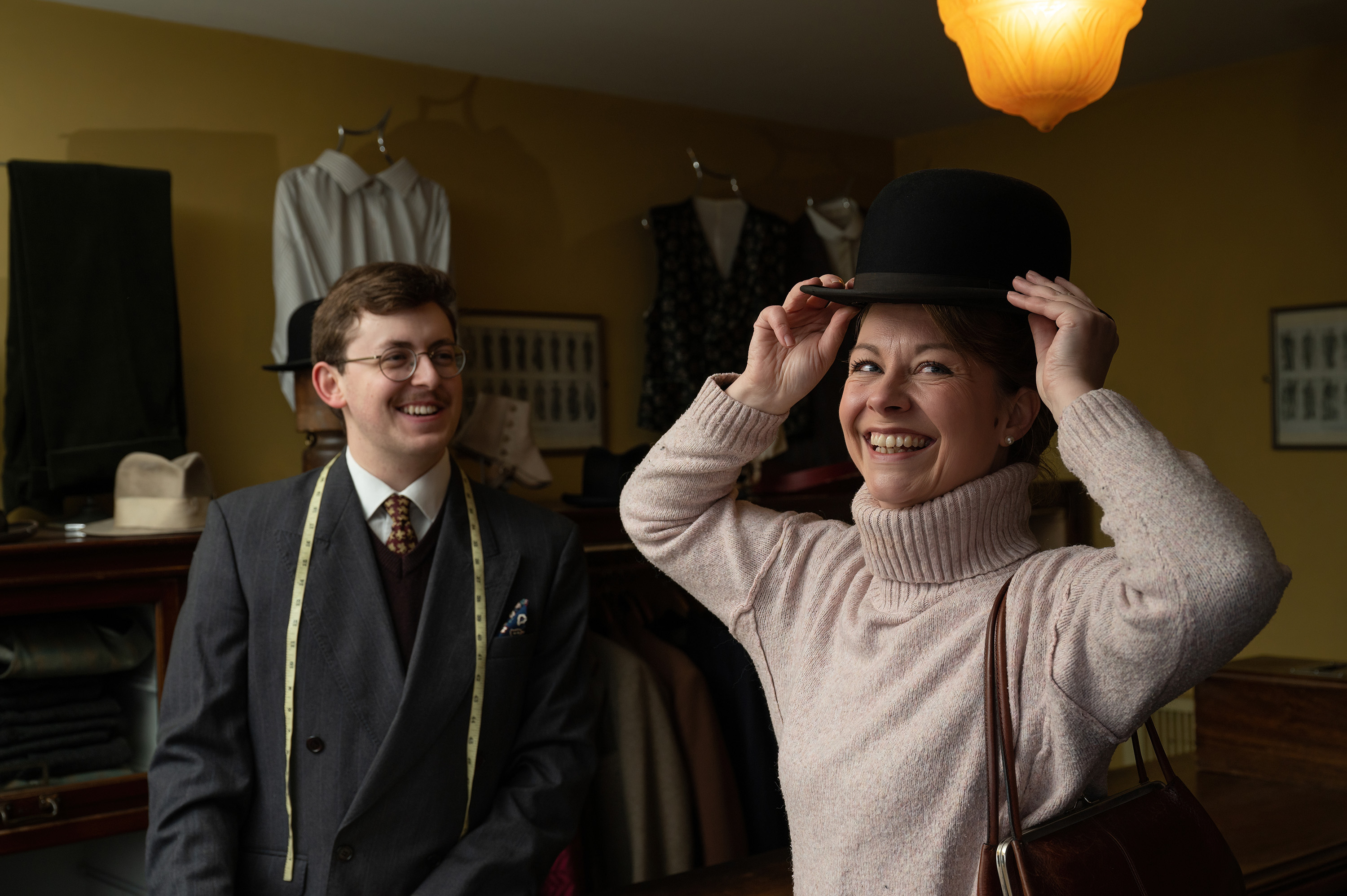 Morralls with visitor