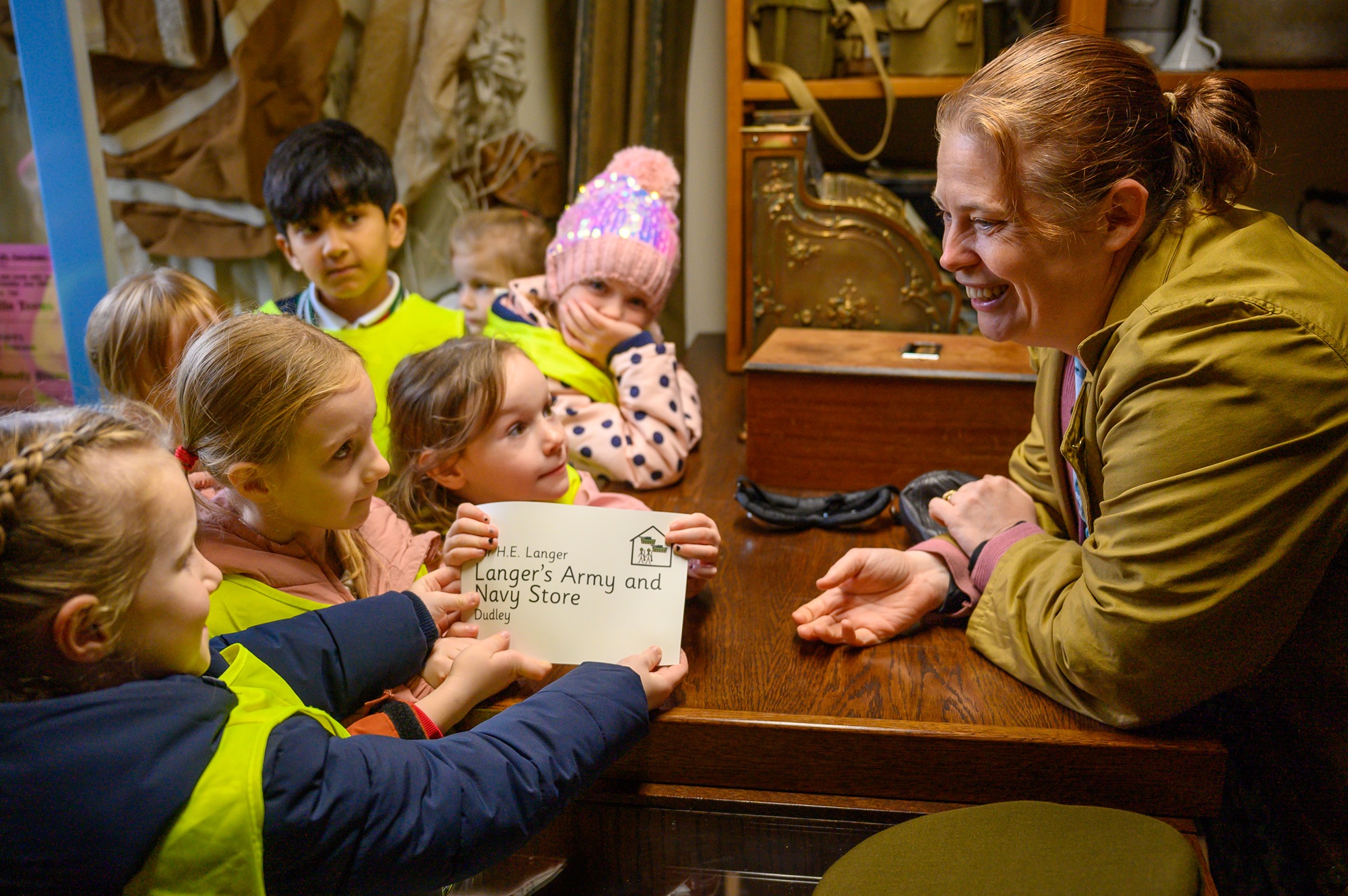 Early Years School Group enjoying a 1940s shopping experience