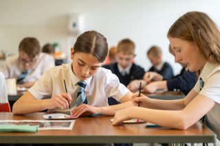 Schoolchildren Writing Table 1536X1022